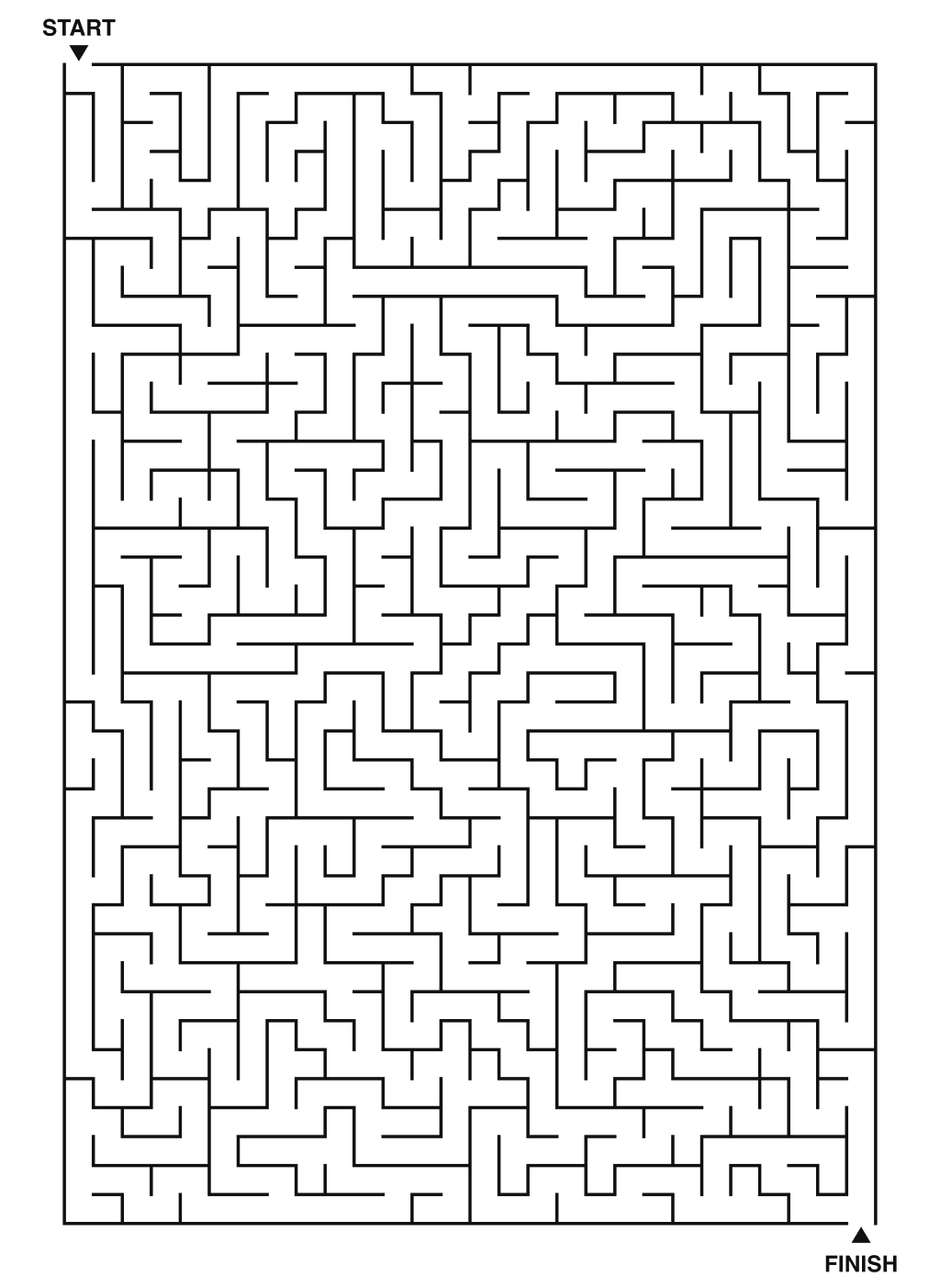Expert maze puzzle printable, 28 by 40 grid