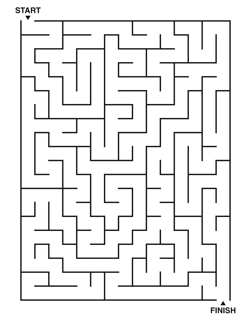 Medium maze puzzle printable, 15 by 20 grid
