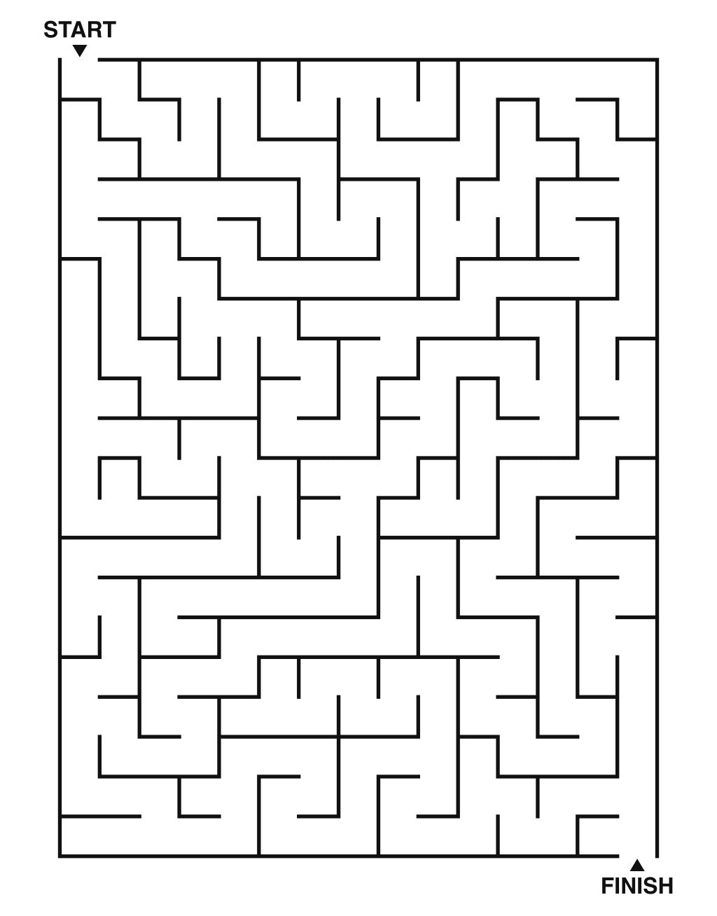 Medium maze puzzle printable, 15 by 20 grid