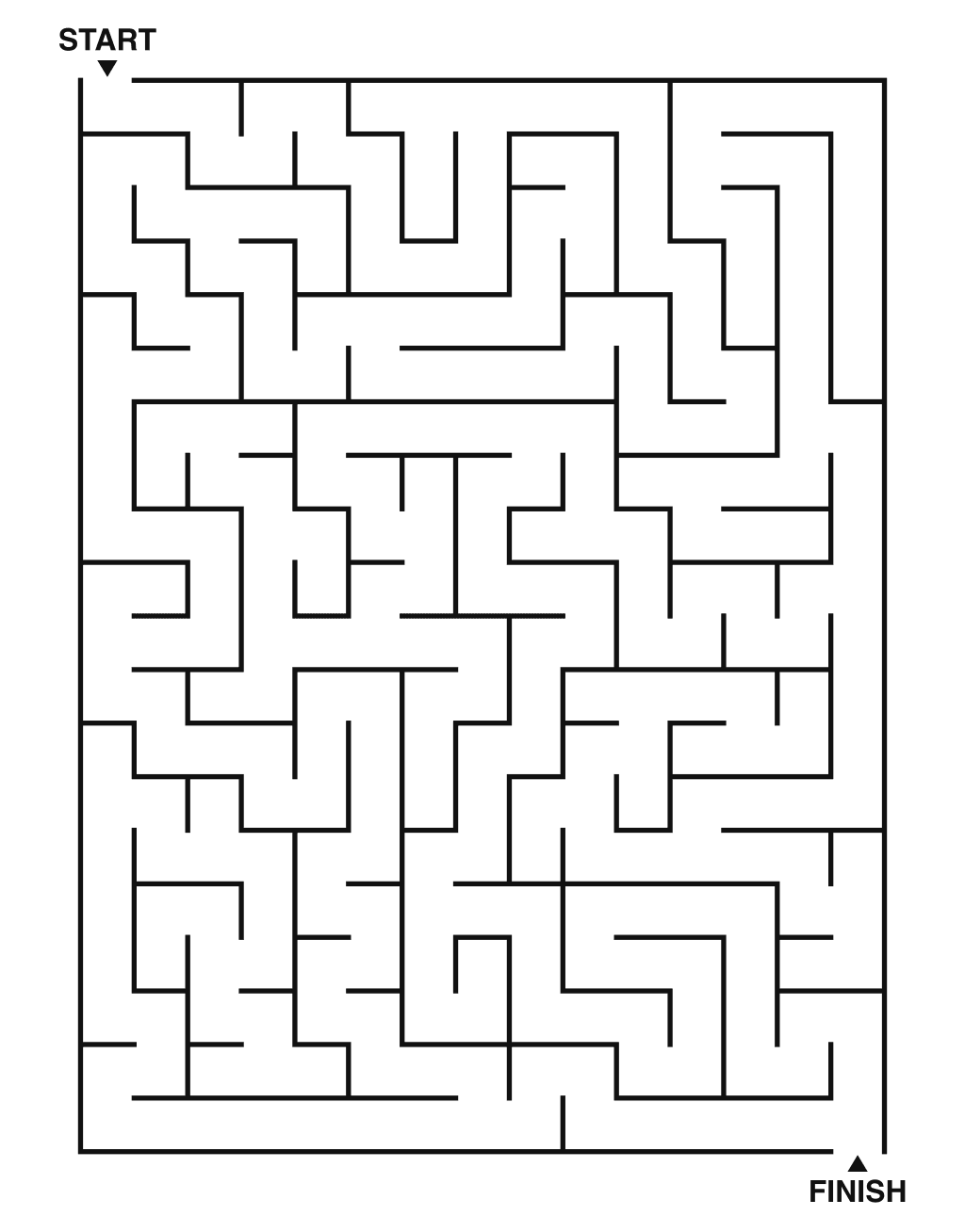 Medium maze puzzle printable, 15 by 20 grid