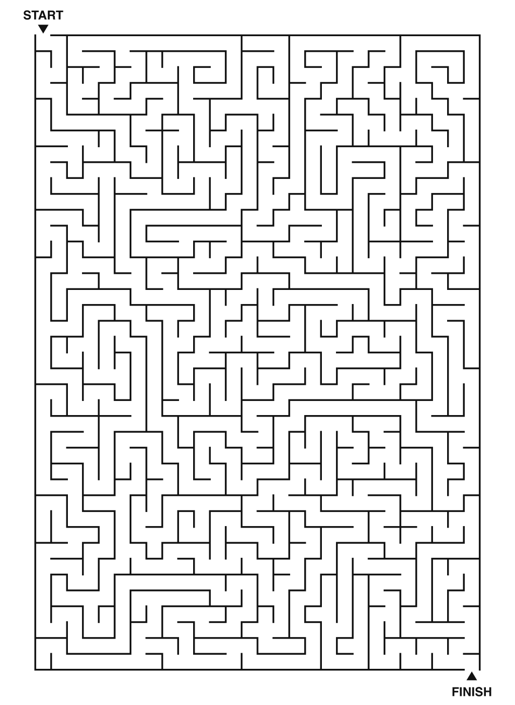 Expert maze puzzle printable, 28 by 40 grid