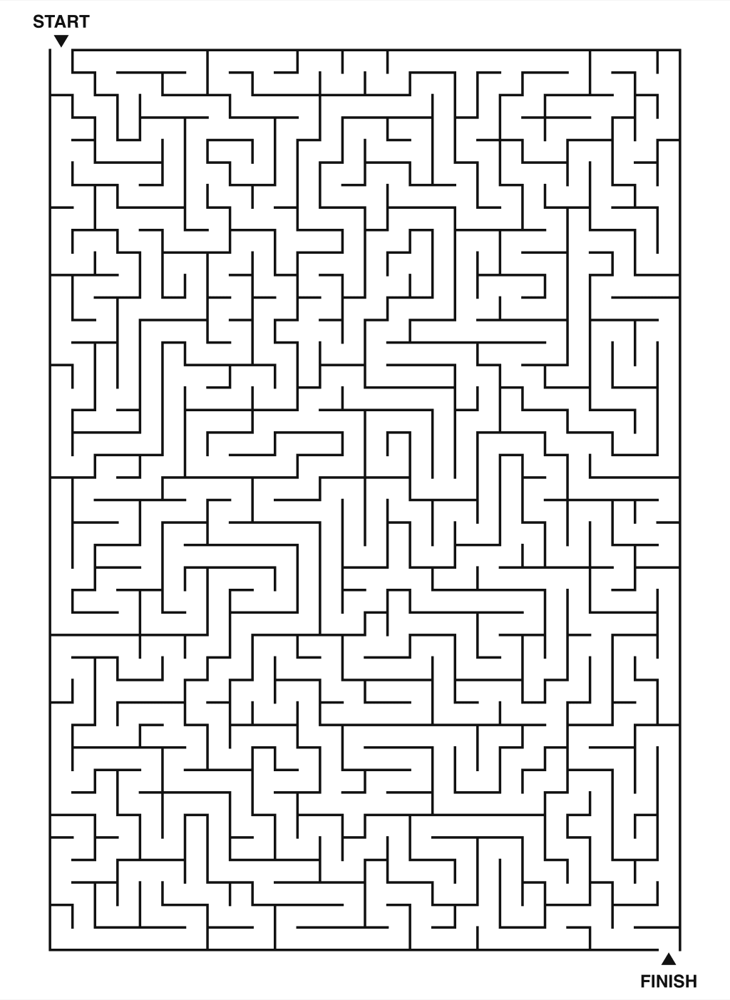Expert maze puzzle printable, 28 by 40 grid