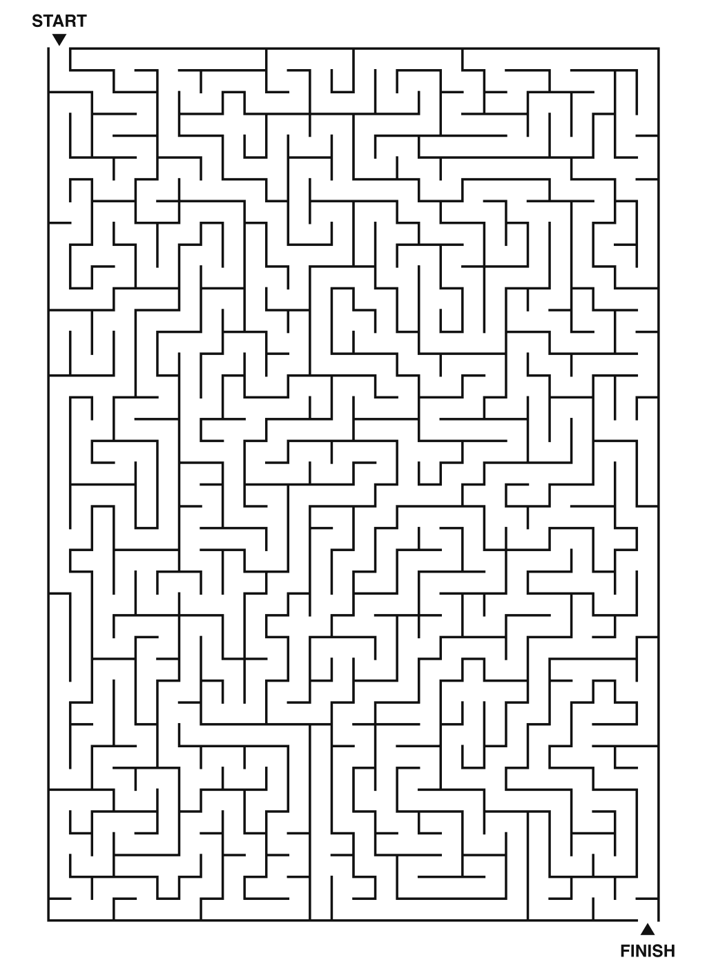 Expert maze puzzle printable, 28 by 40 grid