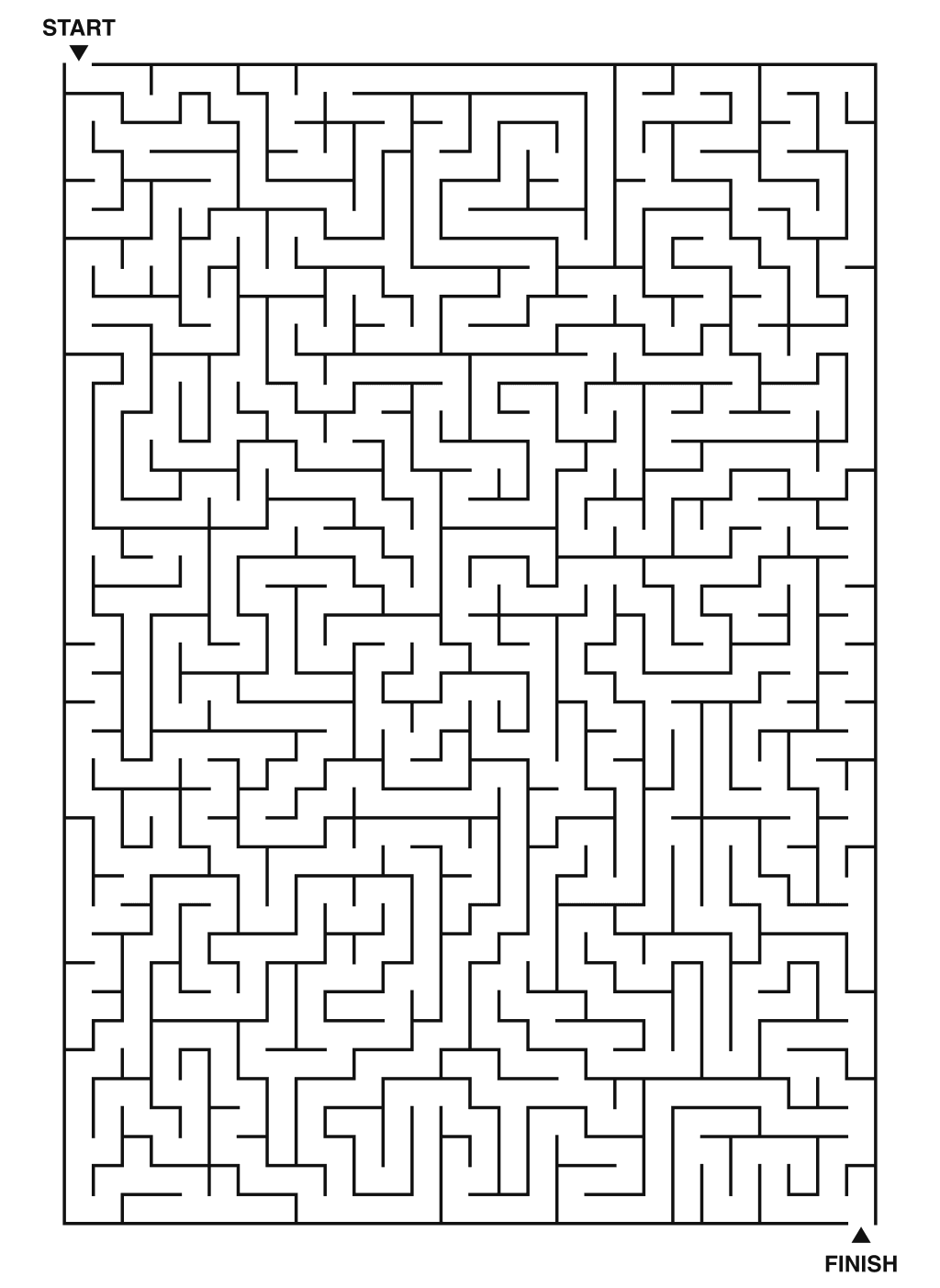 Expert maze puzzle printable, 28 by 40 grid