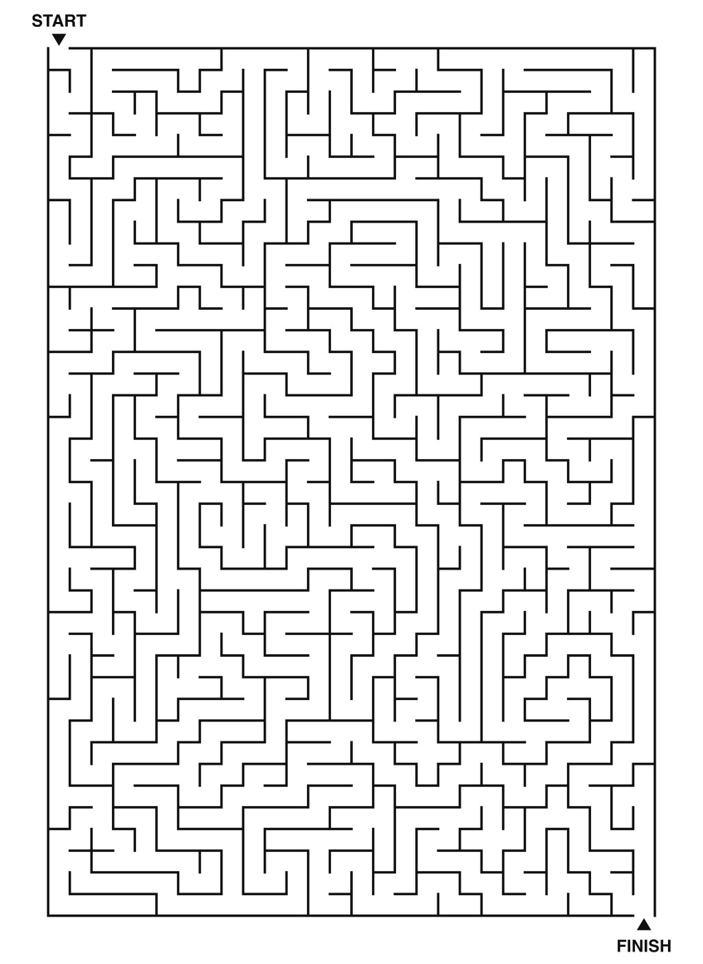 Expert maze puzzle printable, 28 by 40 grid
