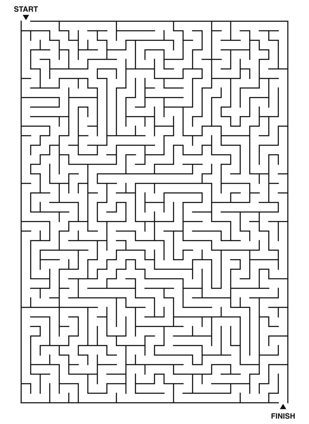 Expert maze puzzle printable, 28 by 40 grid