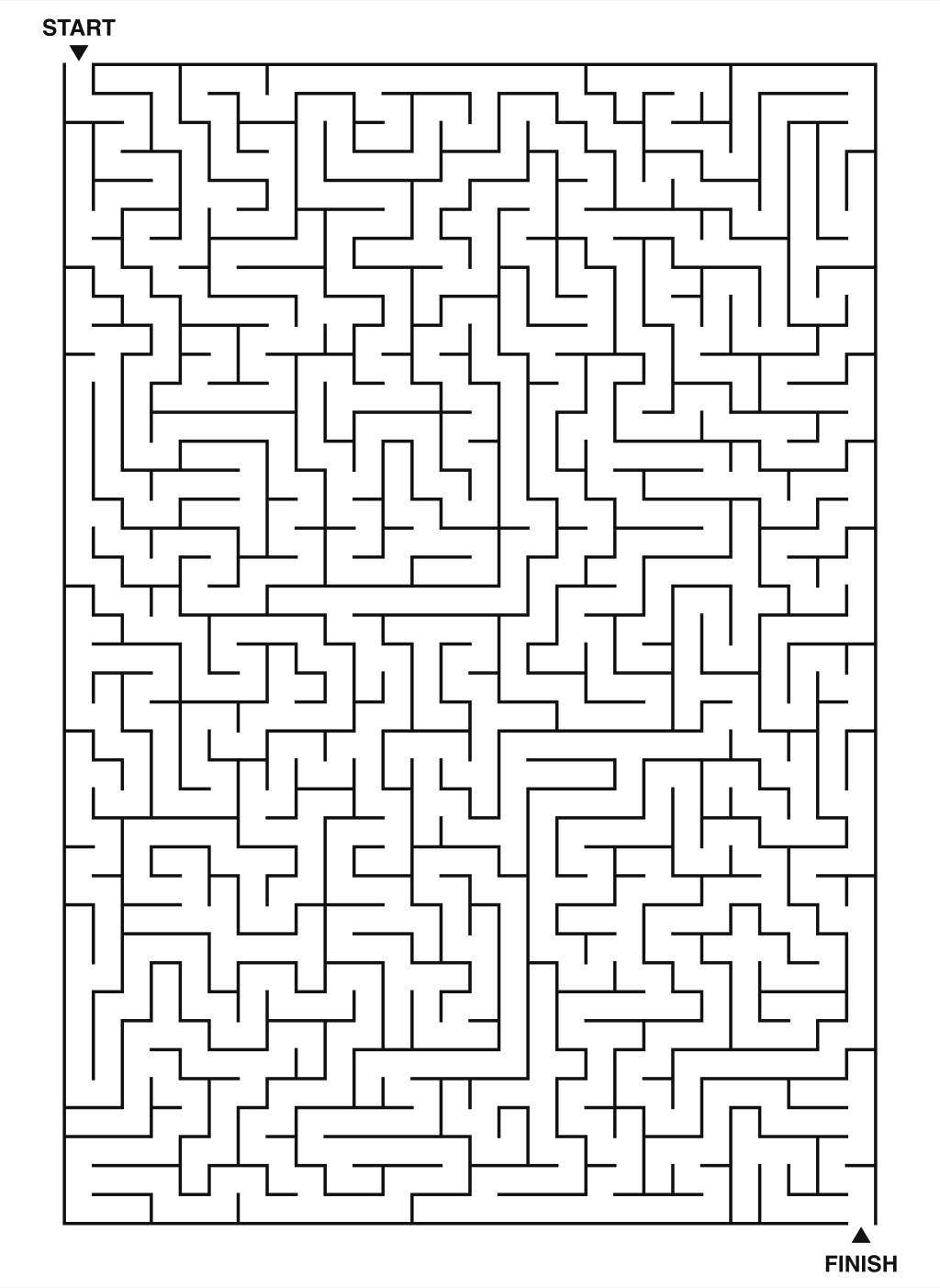 Expert maze puzzle printable, 28 by 40 grid