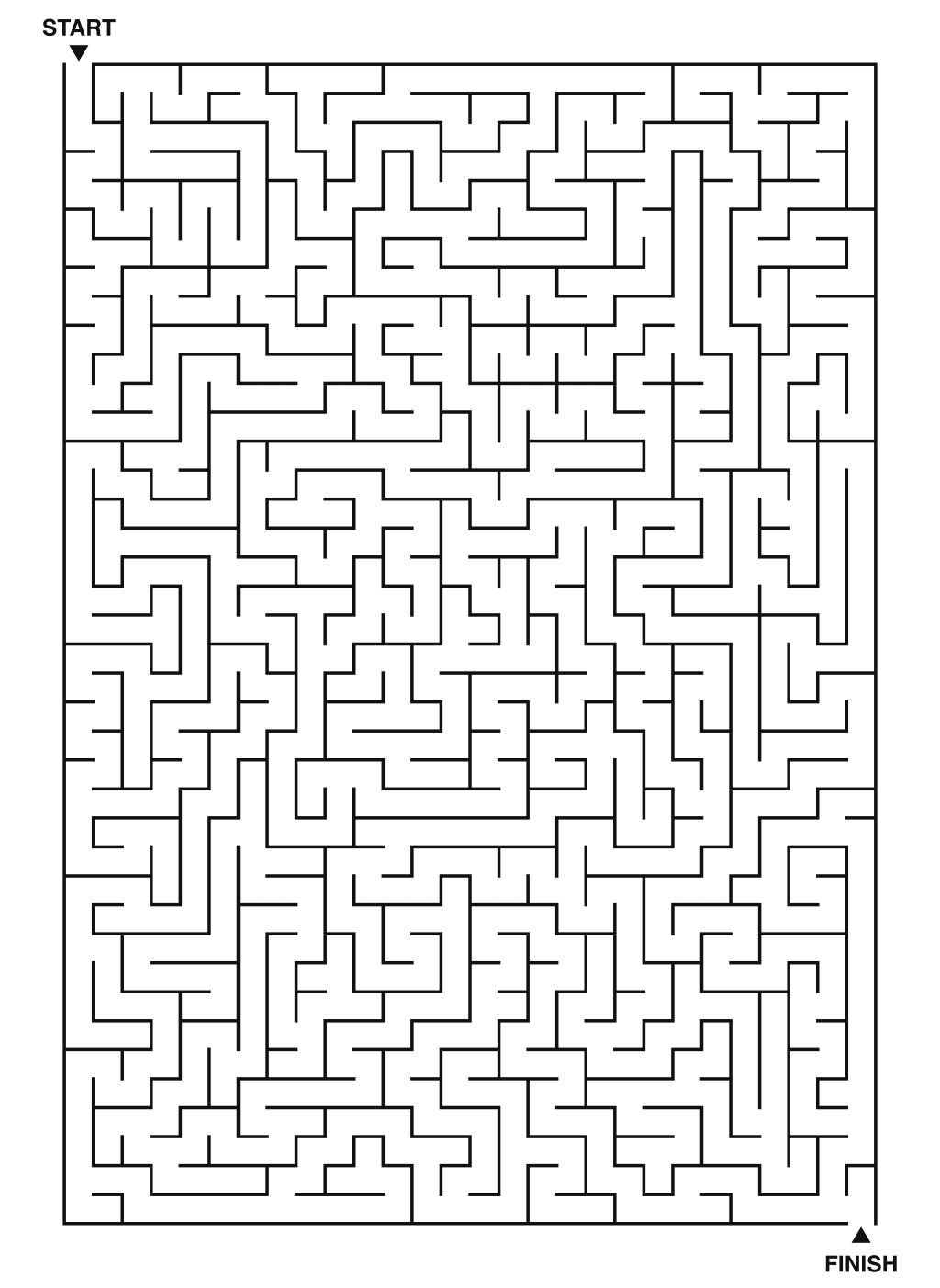 Expert maze puzzle printable, 28 by 40 grid