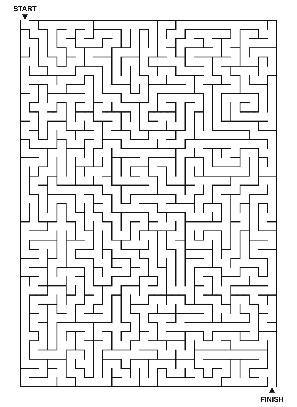 Expert maze puzzle printable, 28 by 40 grid