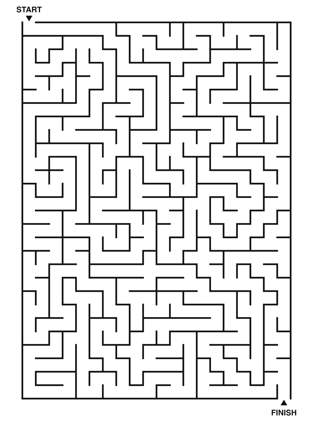 Hard maze puzzle printable, 20 by 28 grid