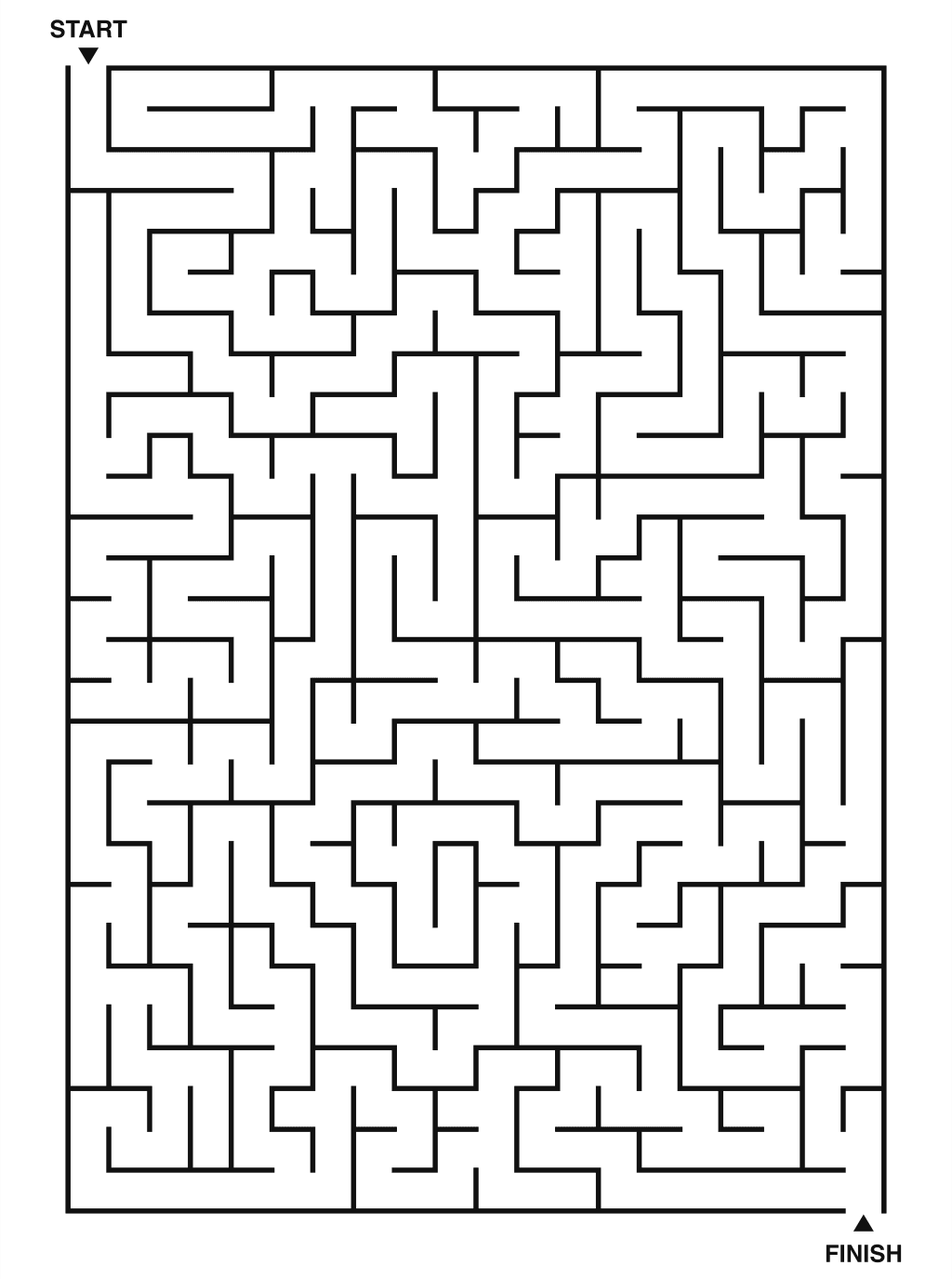 Hard maze puzzle printable, 20 by 28 grid