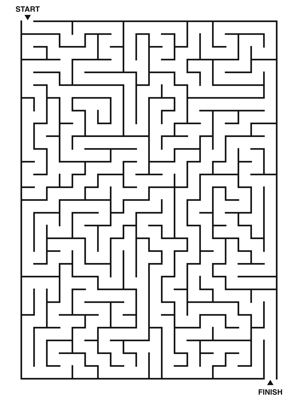 Hard maze puzzle printable, 20 by 28 grid