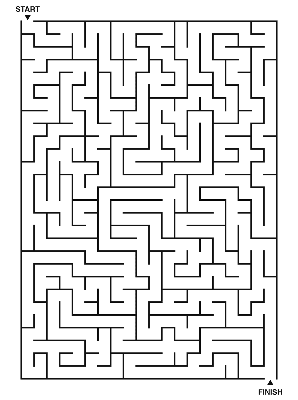 Hard maze puzzle printable, 20 by 28 grid