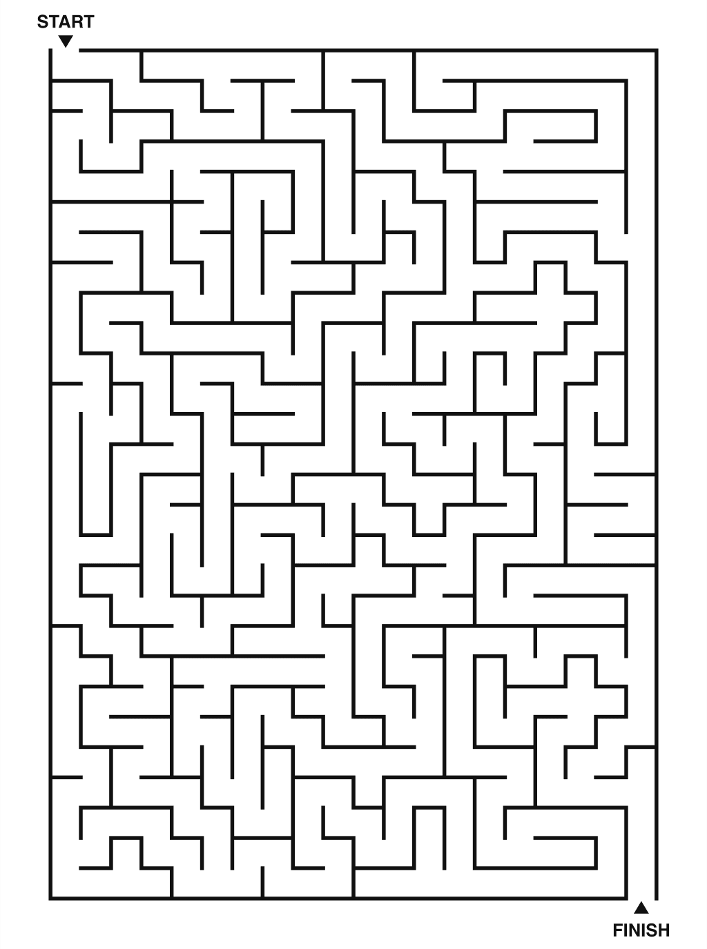 Hard maze puzzle printable, 20 by 28 grid