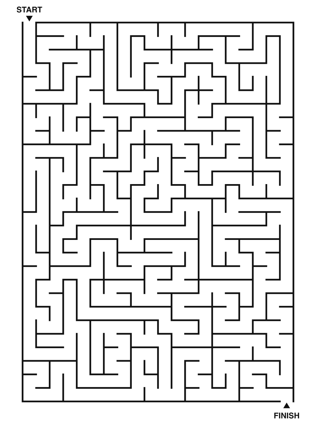 Hard maze puzzle printable, 20 by 28 grid