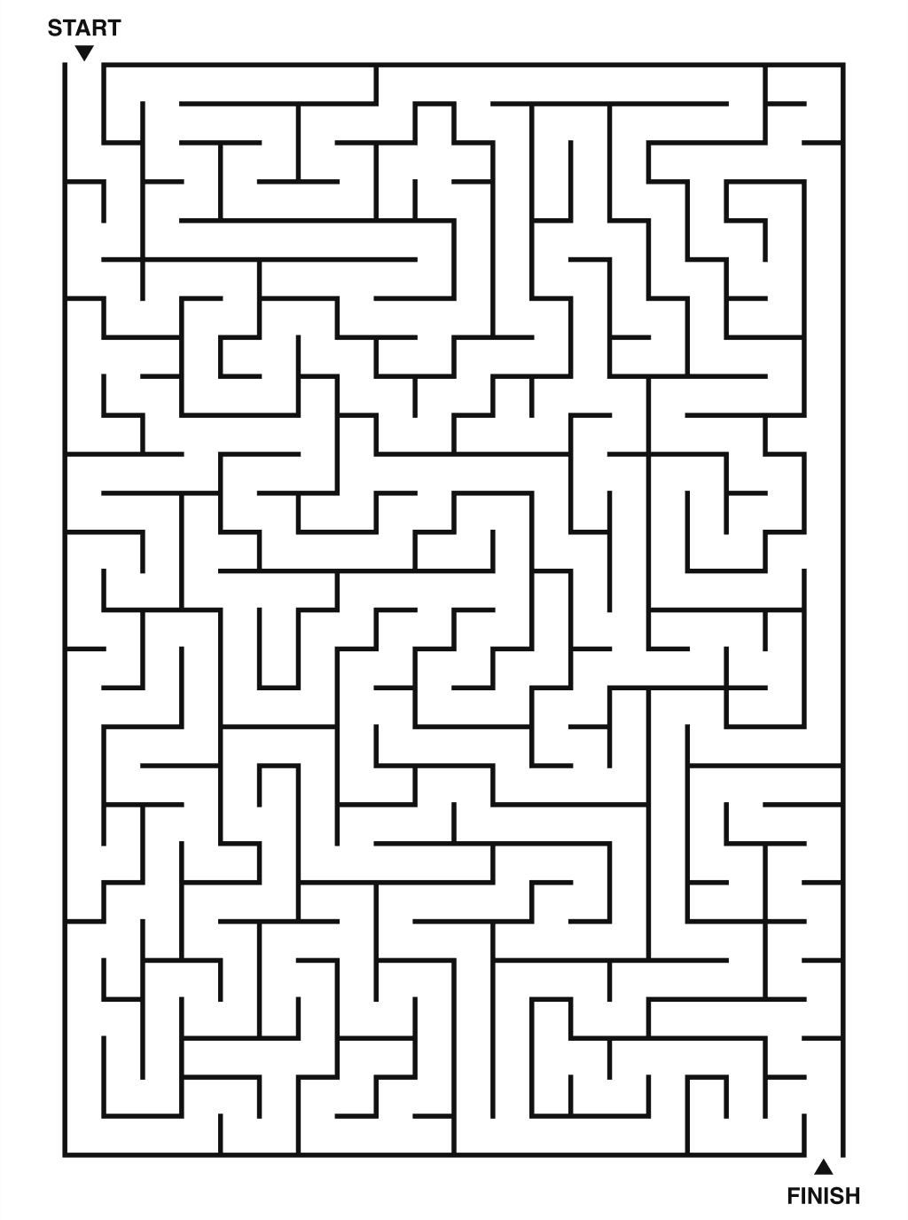 Hard maze puzzle printable, 20 by 28 grid