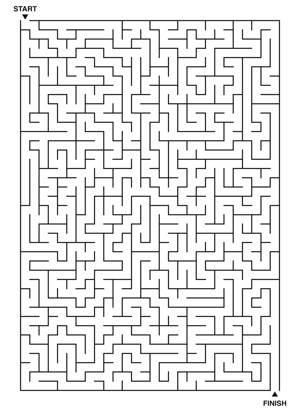 Expert maze puzzle printable, 28 by 40 grid