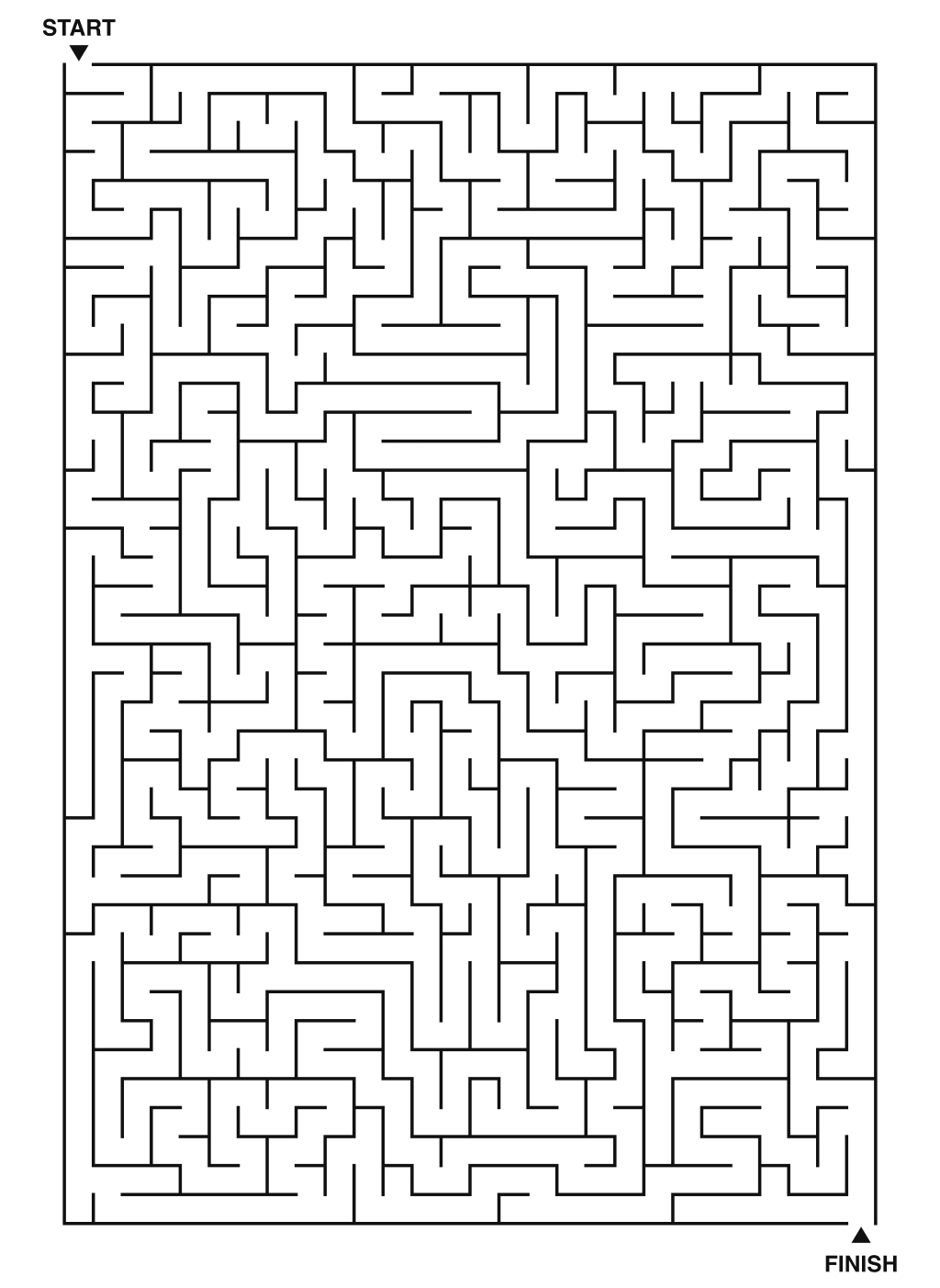 Expert maze puzzle printable, 28 by 40 grid