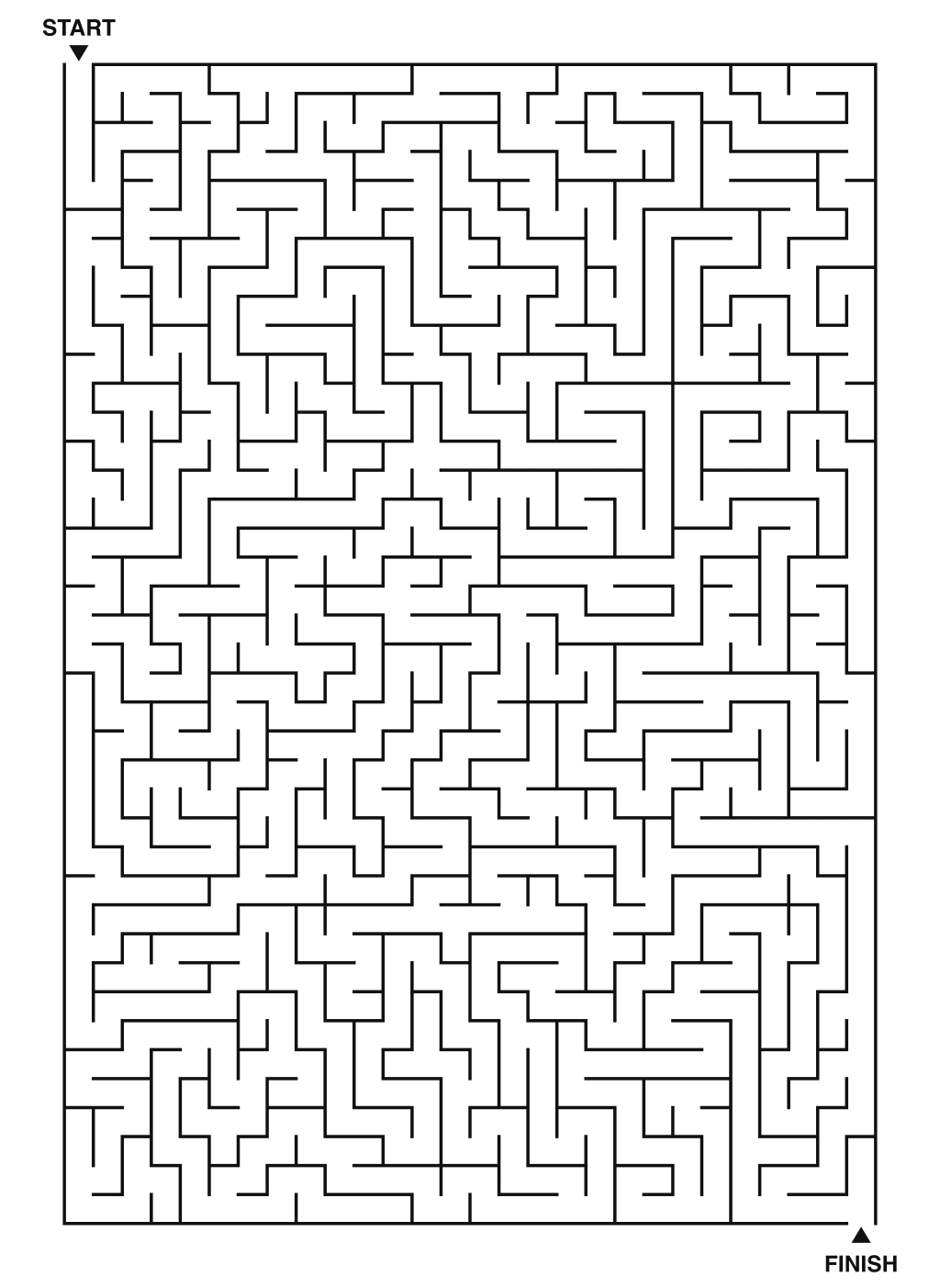 Expert maze puzzle printable, 28 by 40 grid