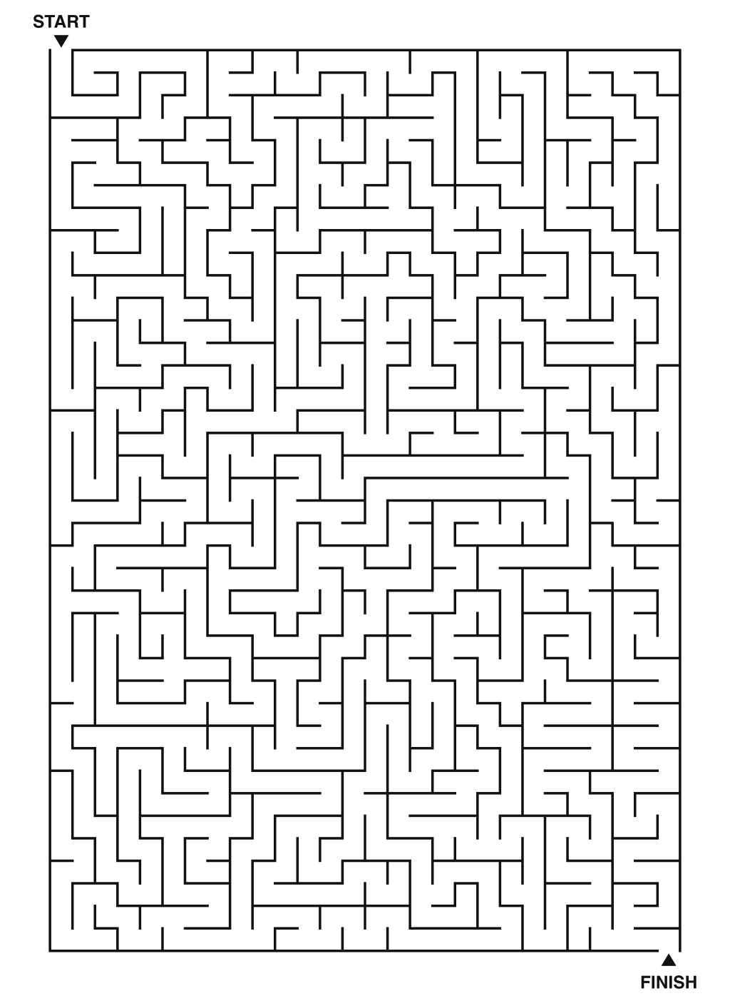 Expert maze puzzle printable, 28 by 40 grid