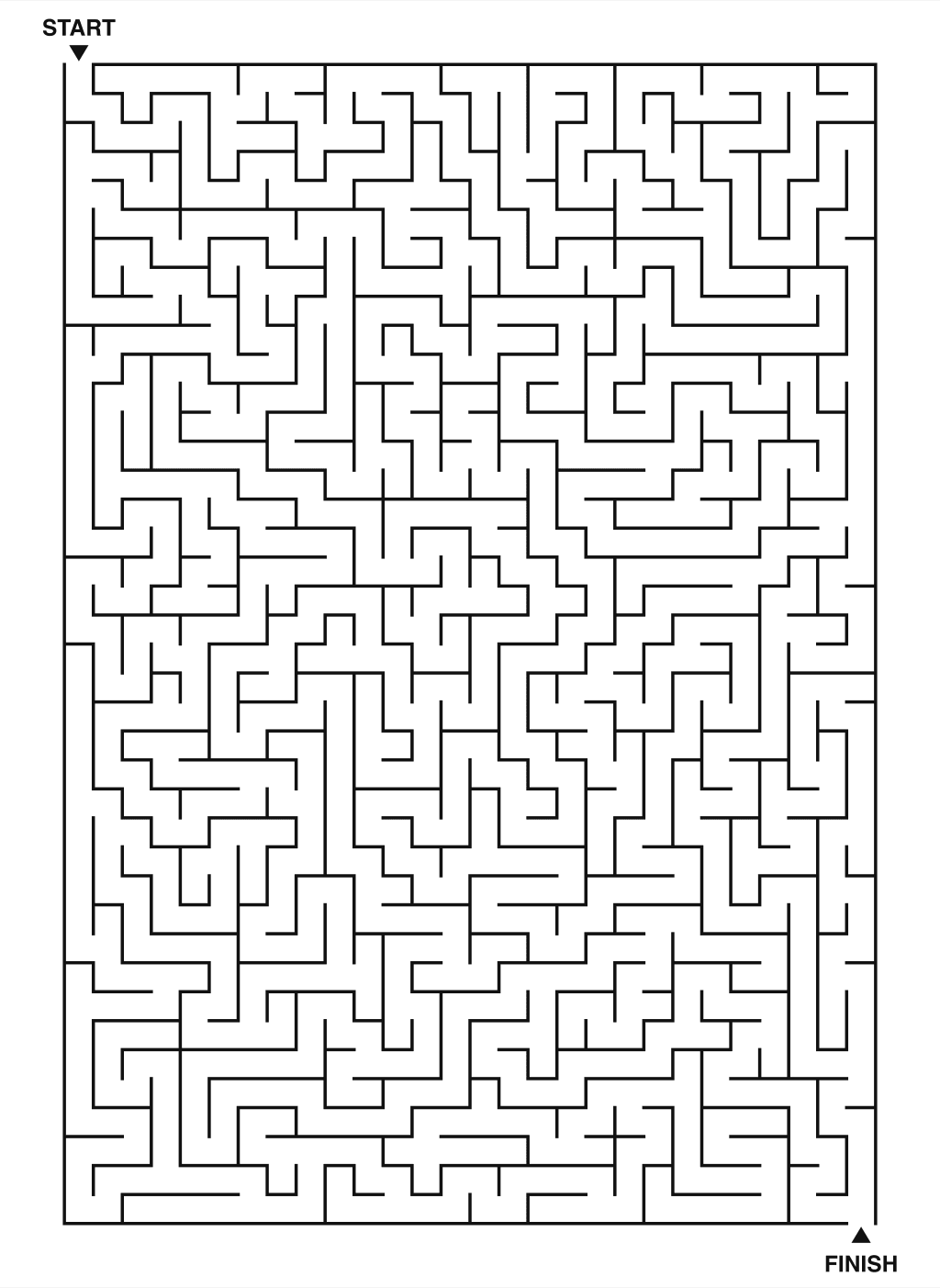 Expert maze puzzle printable, 28 by 40 grid