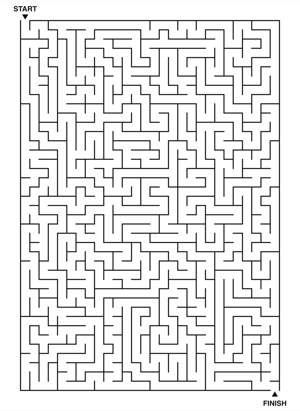 Expert maze puzzle printable, 28 by 40 grid
