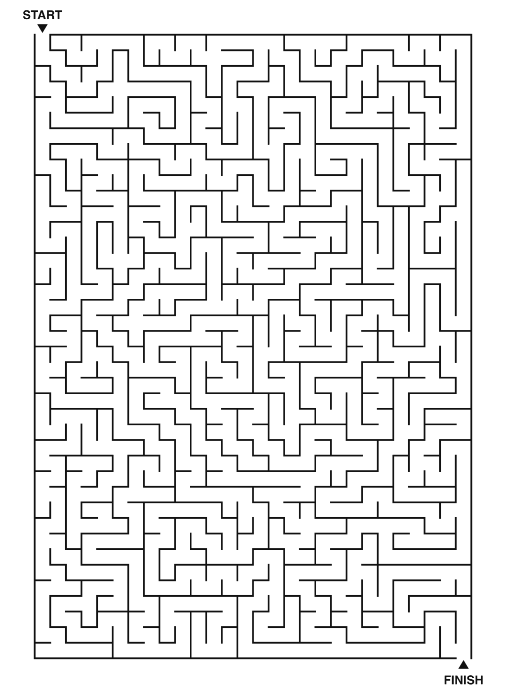 Expert maze puzzle printable, 28 by 40 grid