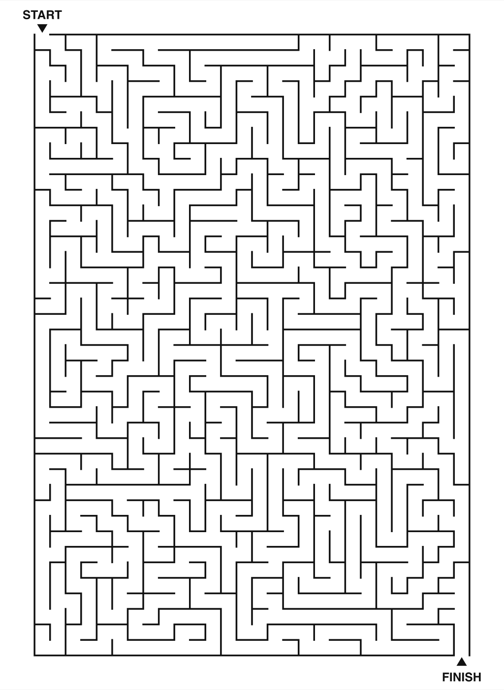 Expert maze puzzle printable, 28 by 40 grid