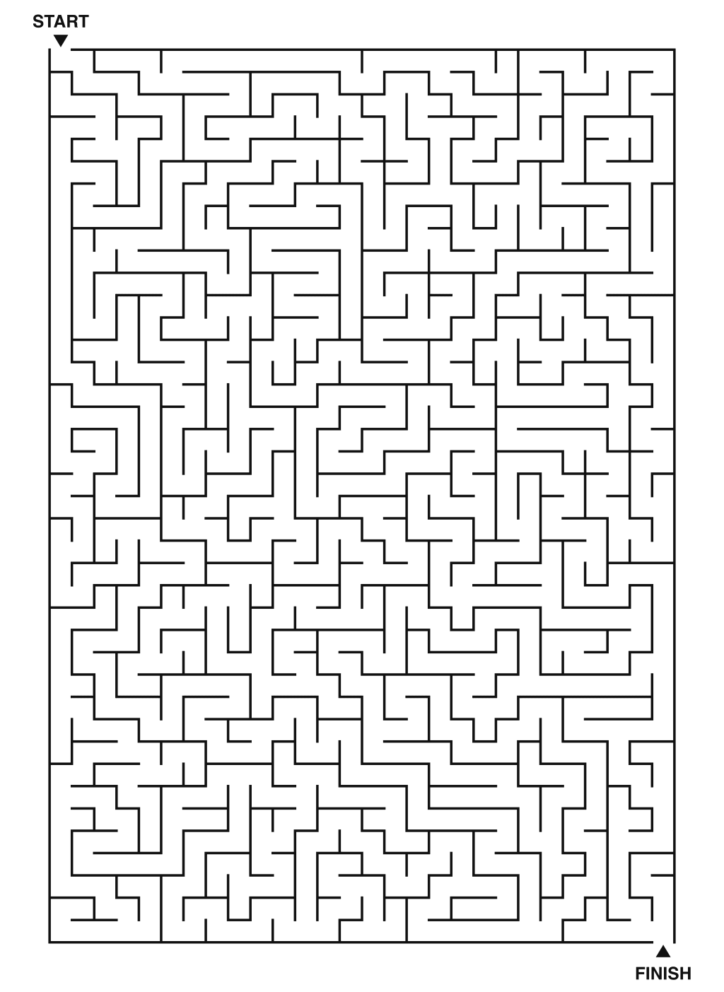 Expert maze puzzle printable, 28 by 40 grid