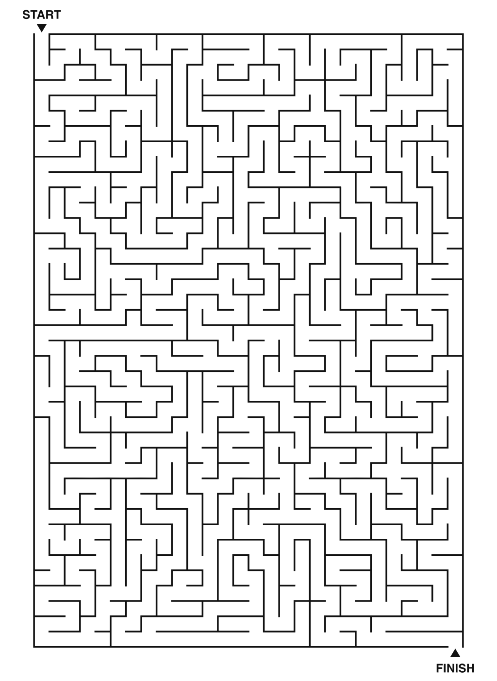 Expert maze puzzle printable, 28 by 40 grid