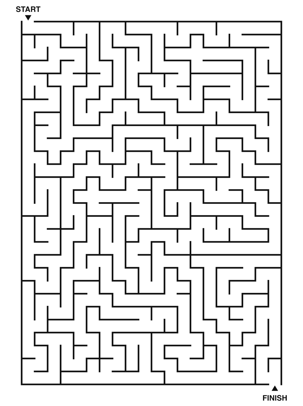 Hard maze puzzle printable, 20 by 28 grid
