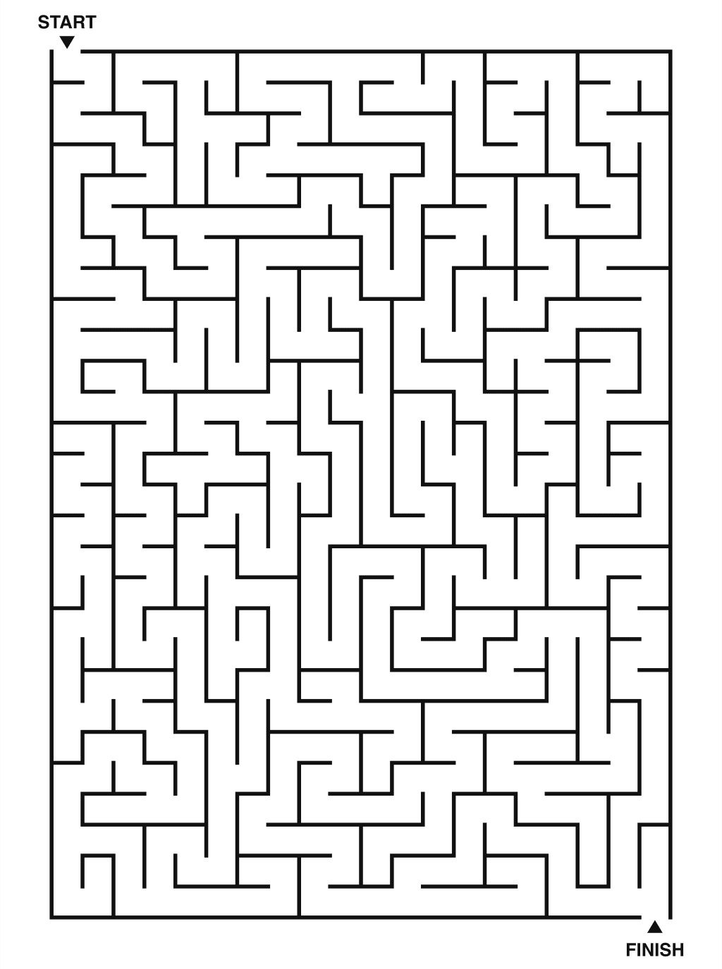 Hard maze puzzle printable, 20 by 28 grid
