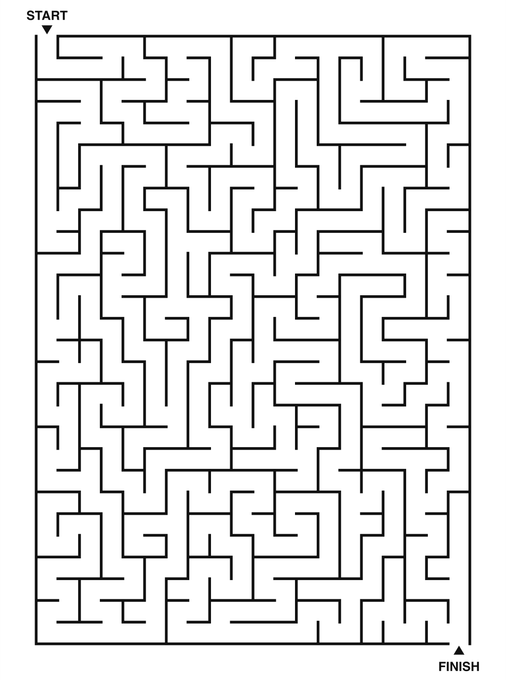 Hard maze puzzle printable, 20 by 28 grid