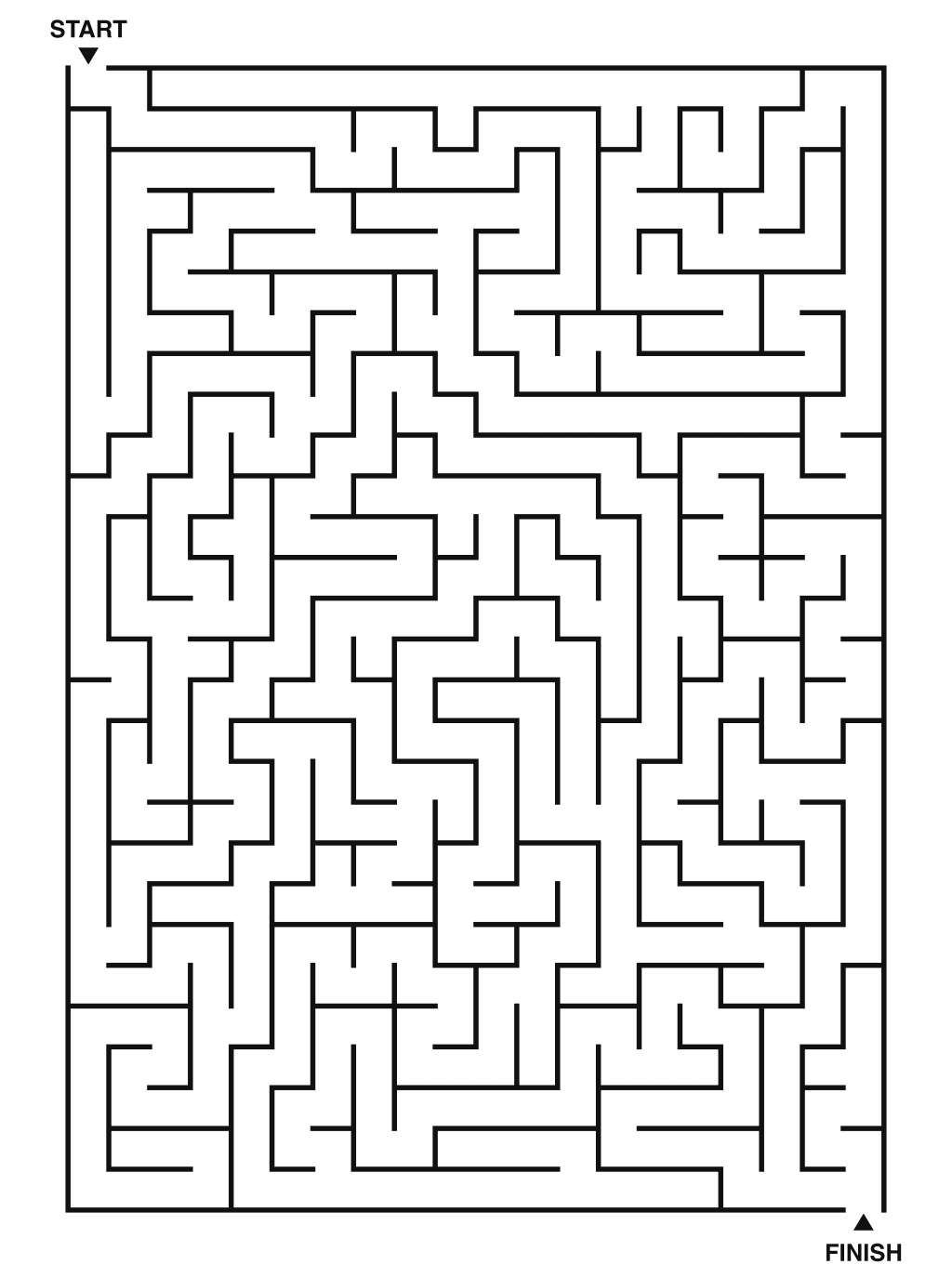 Hard maze puzzle printable, 20 by 28 grid
