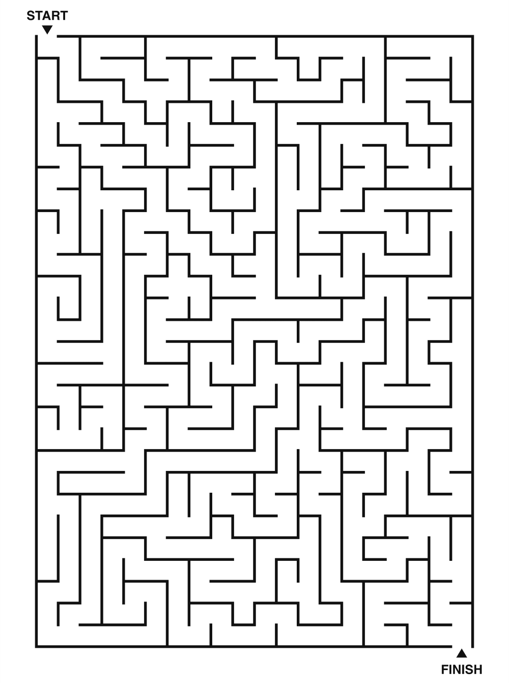 Hard maze puzzle printable, 20 by 28 grid