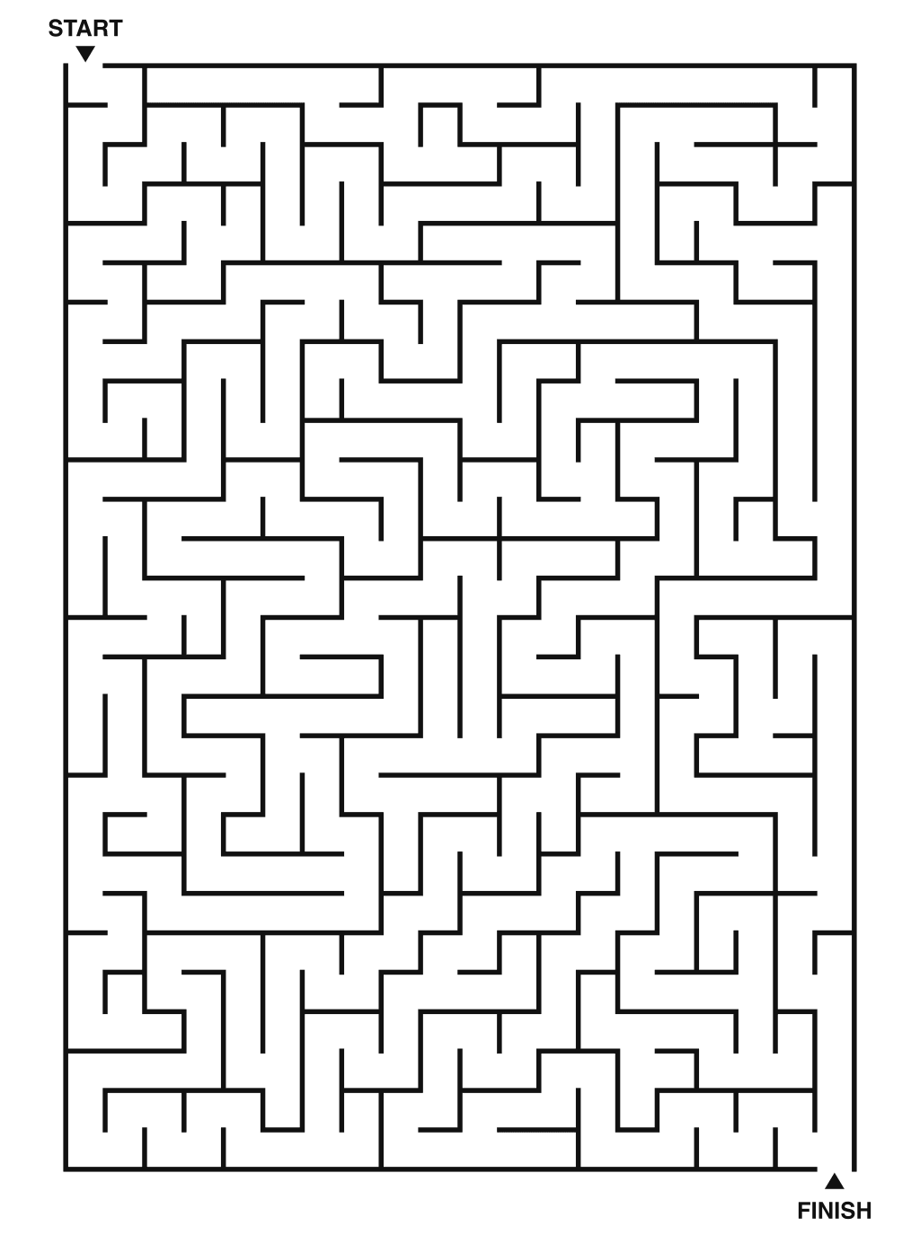 Hard maze puzzle printable, 20 by 28 grid