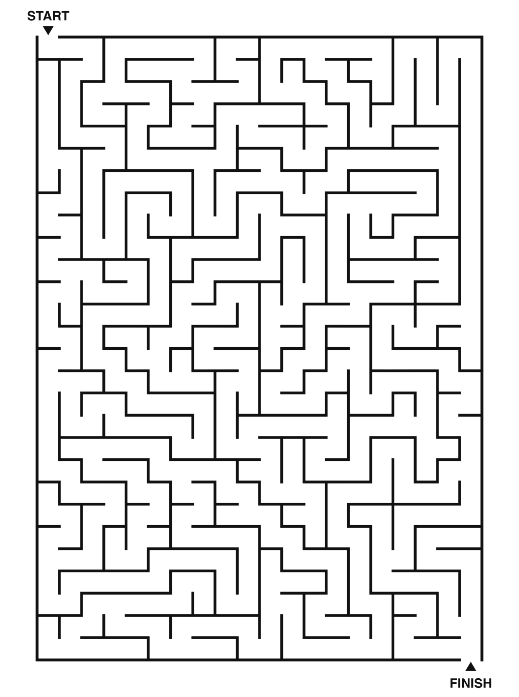 Hard maze puzzle printable, 20 by 28 grid