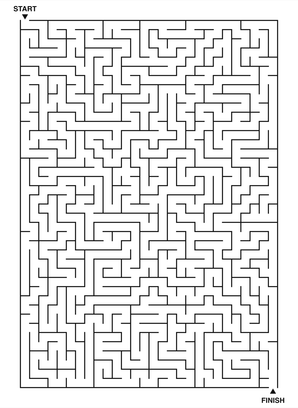 Expert maze puzzle printable, 28 by 40 grid