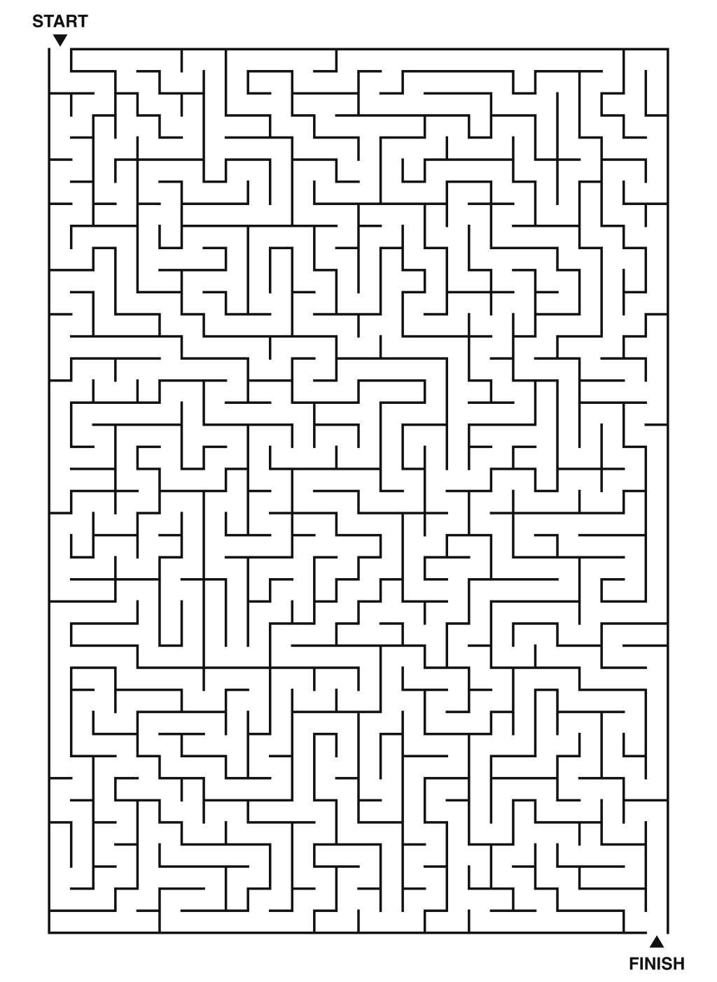 Expert maze puzzle printable, 28 by 40 grid