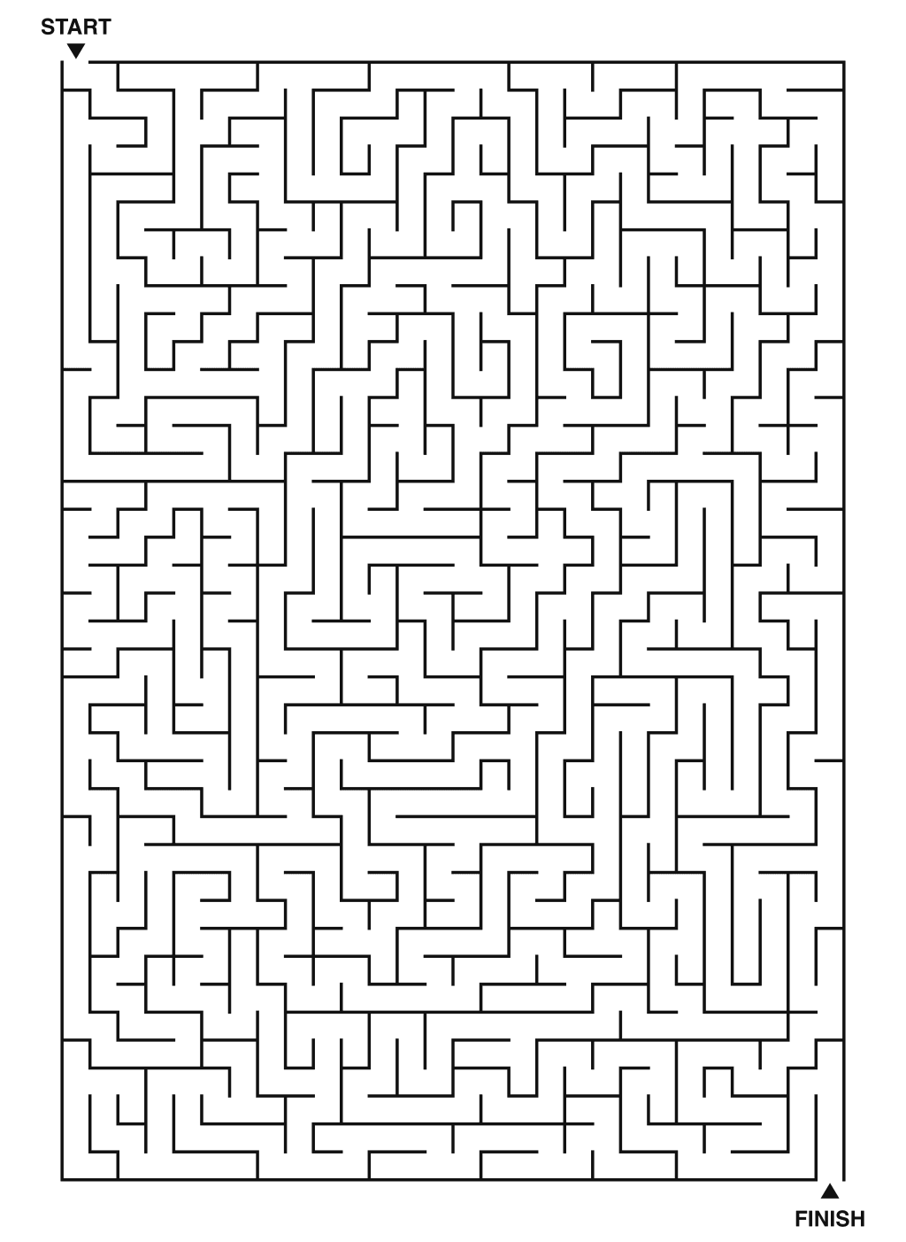 Expert maze puzzle printable, 28 by 40 grid