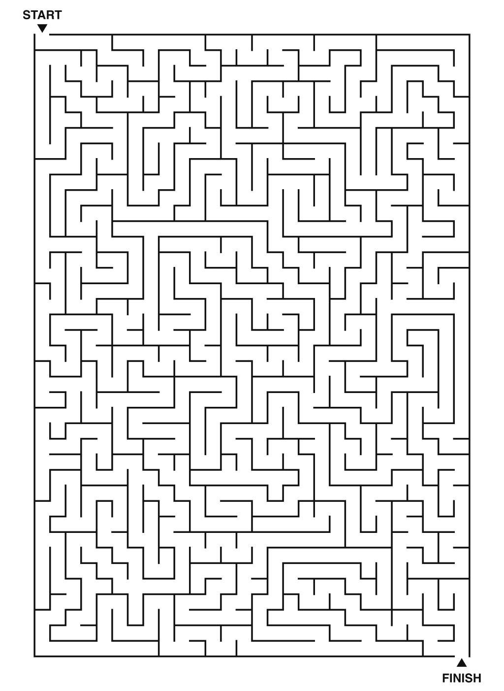 Expert maze puzzle printable, 28 by 40 grid