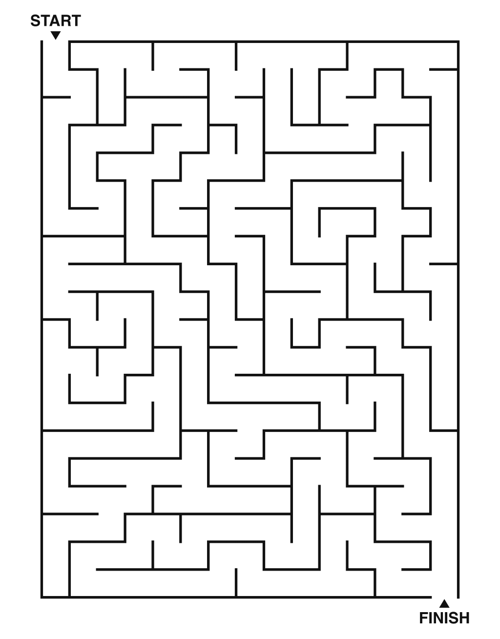 Medium maze puzzle printable, 15 by 20 grid