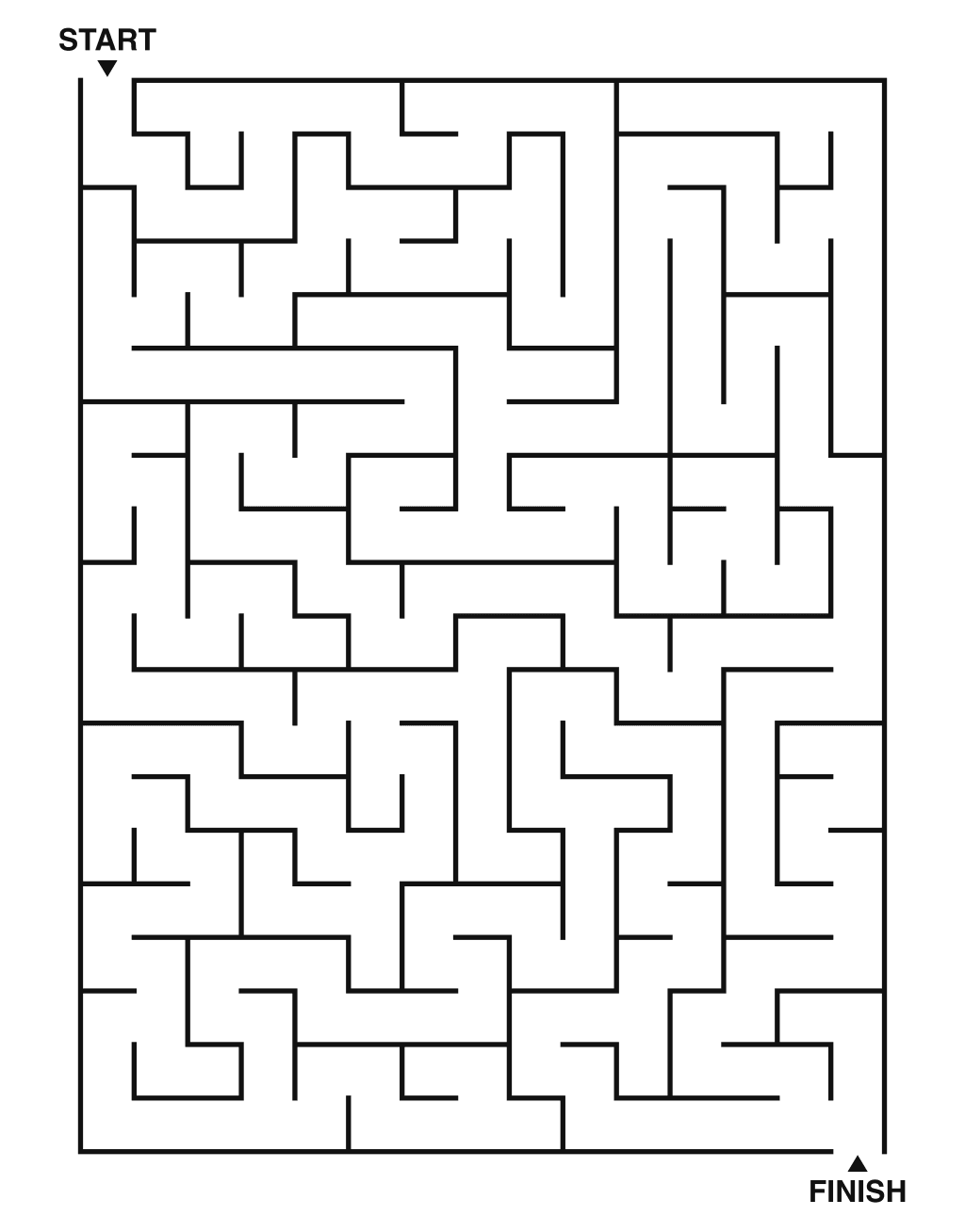 Medium maze puzzle printable, 15 by 20 grid