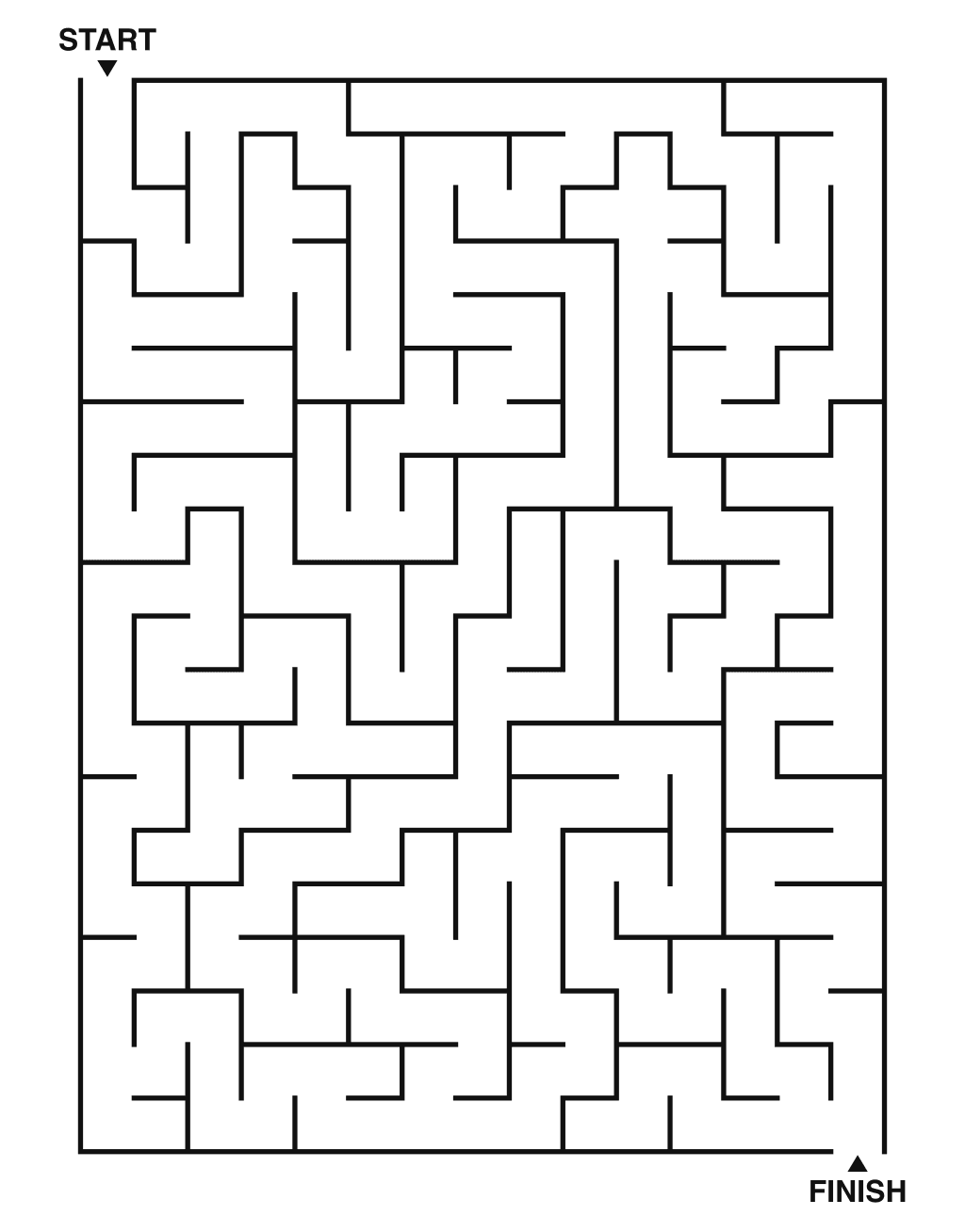 Medium maze puzzle printable, 15 by 20 grid
