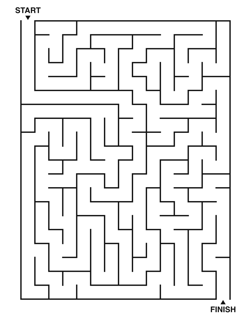 Medium maze puzzle printable, 15 by 20 grid