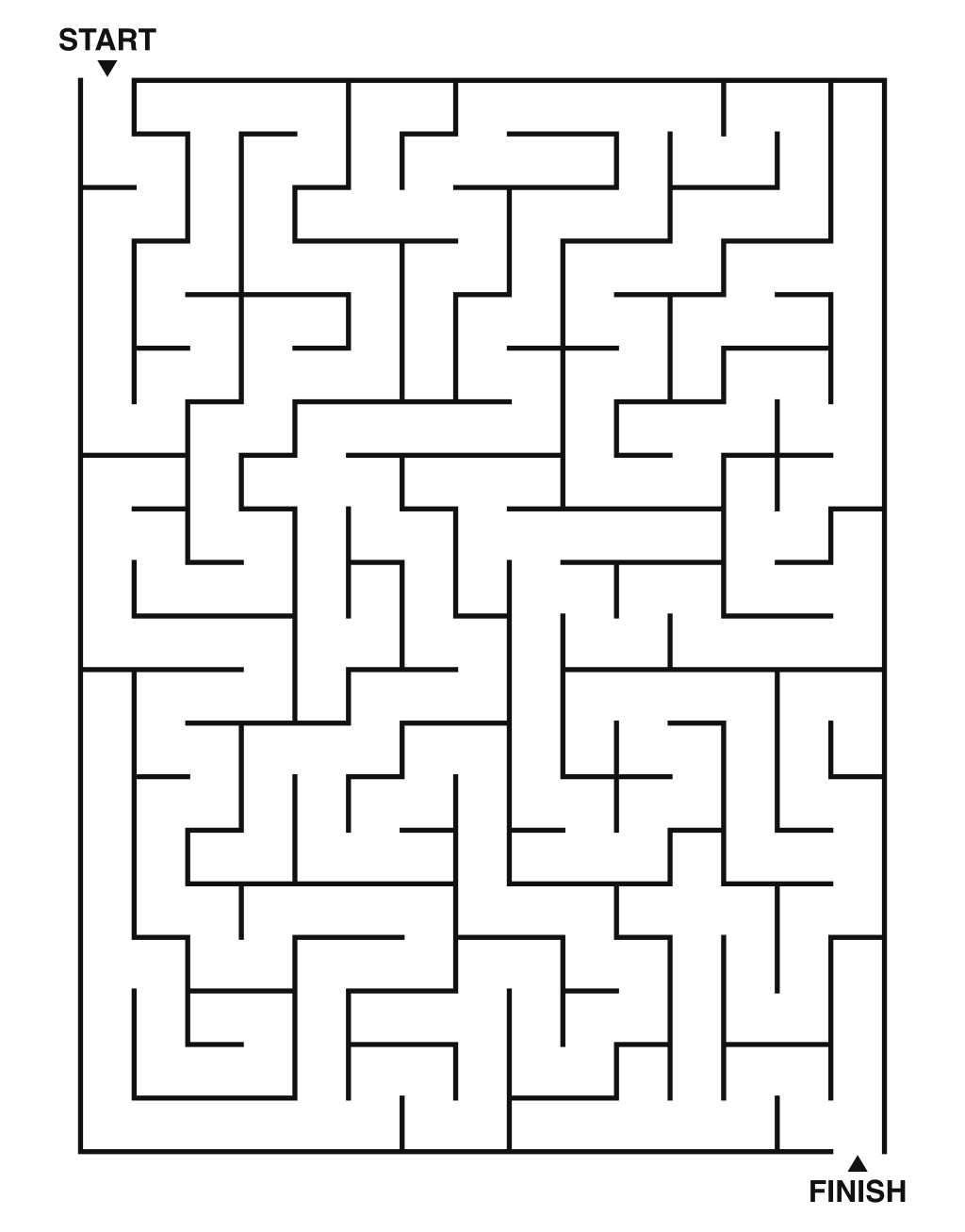 Medium maze puzzle printable, 15 by 20 grid