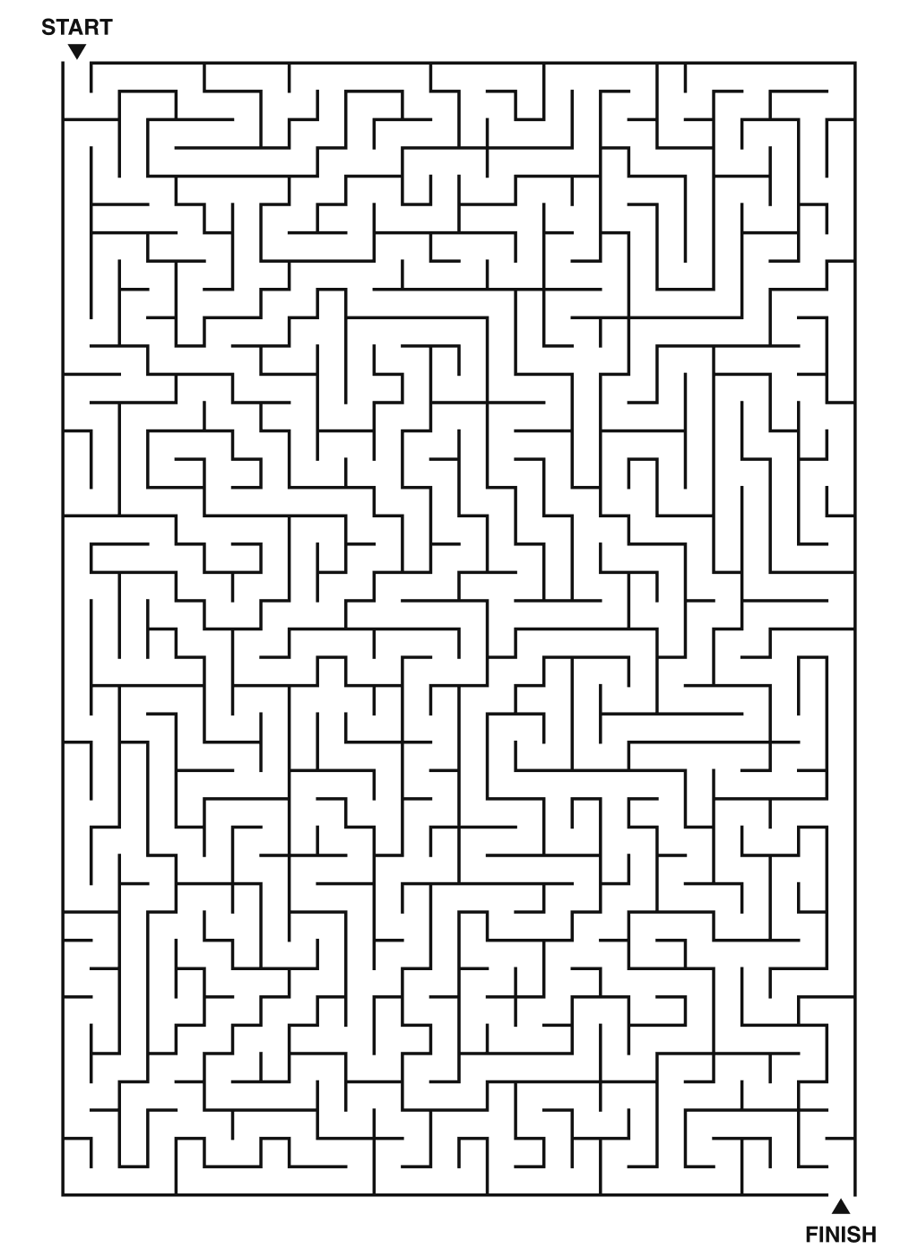 Expert maze puzzle printable, 28 by 40 grid