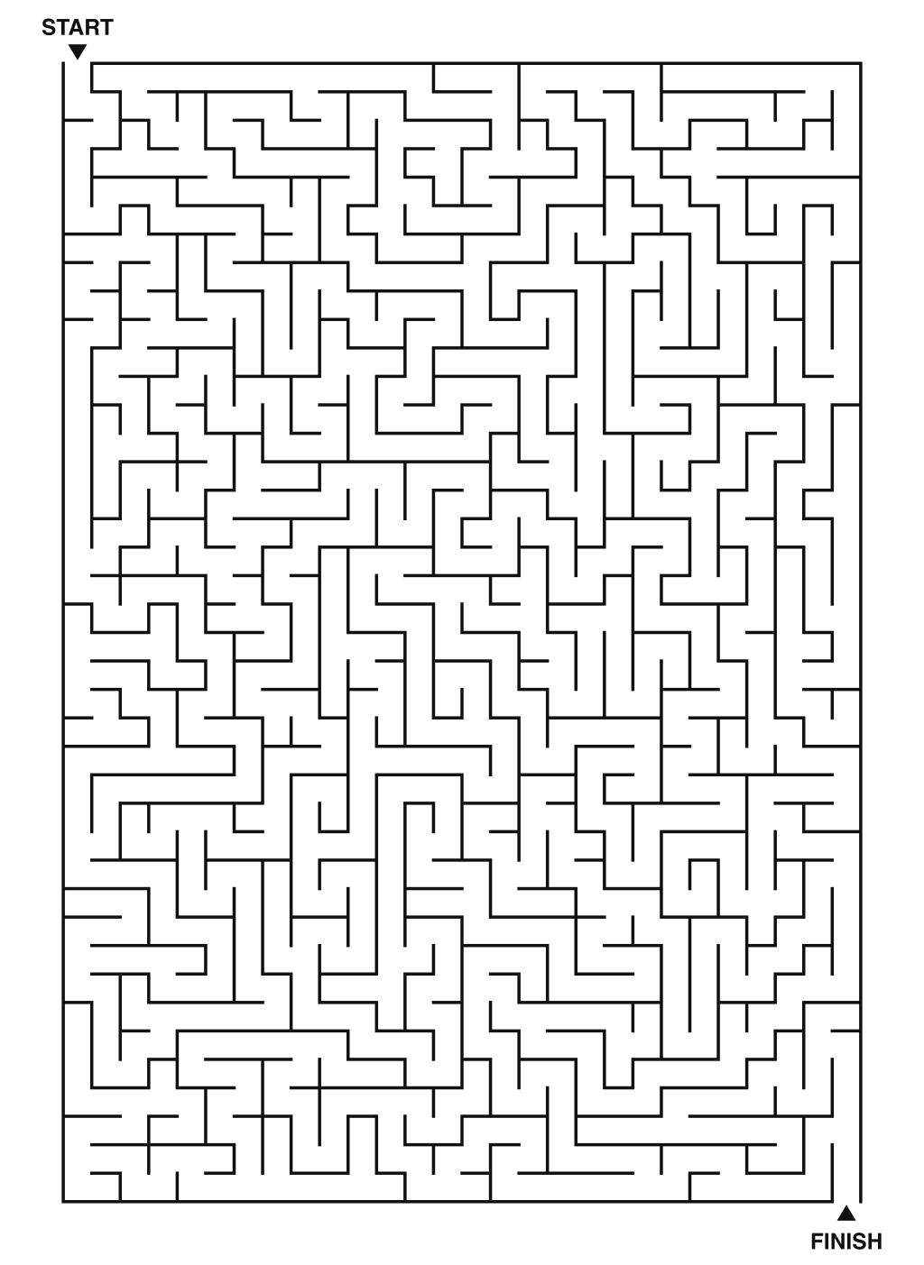 Expert maze puzzle printable, 28 by 40 grid