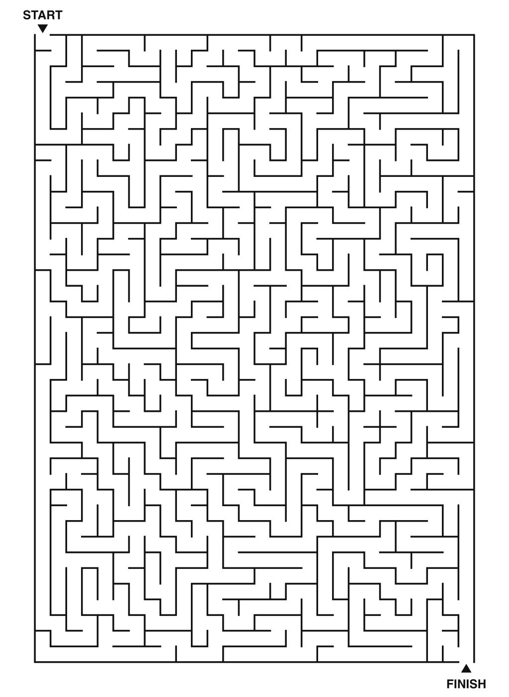 Expert maze puzzle printable, 28 by 40 grid