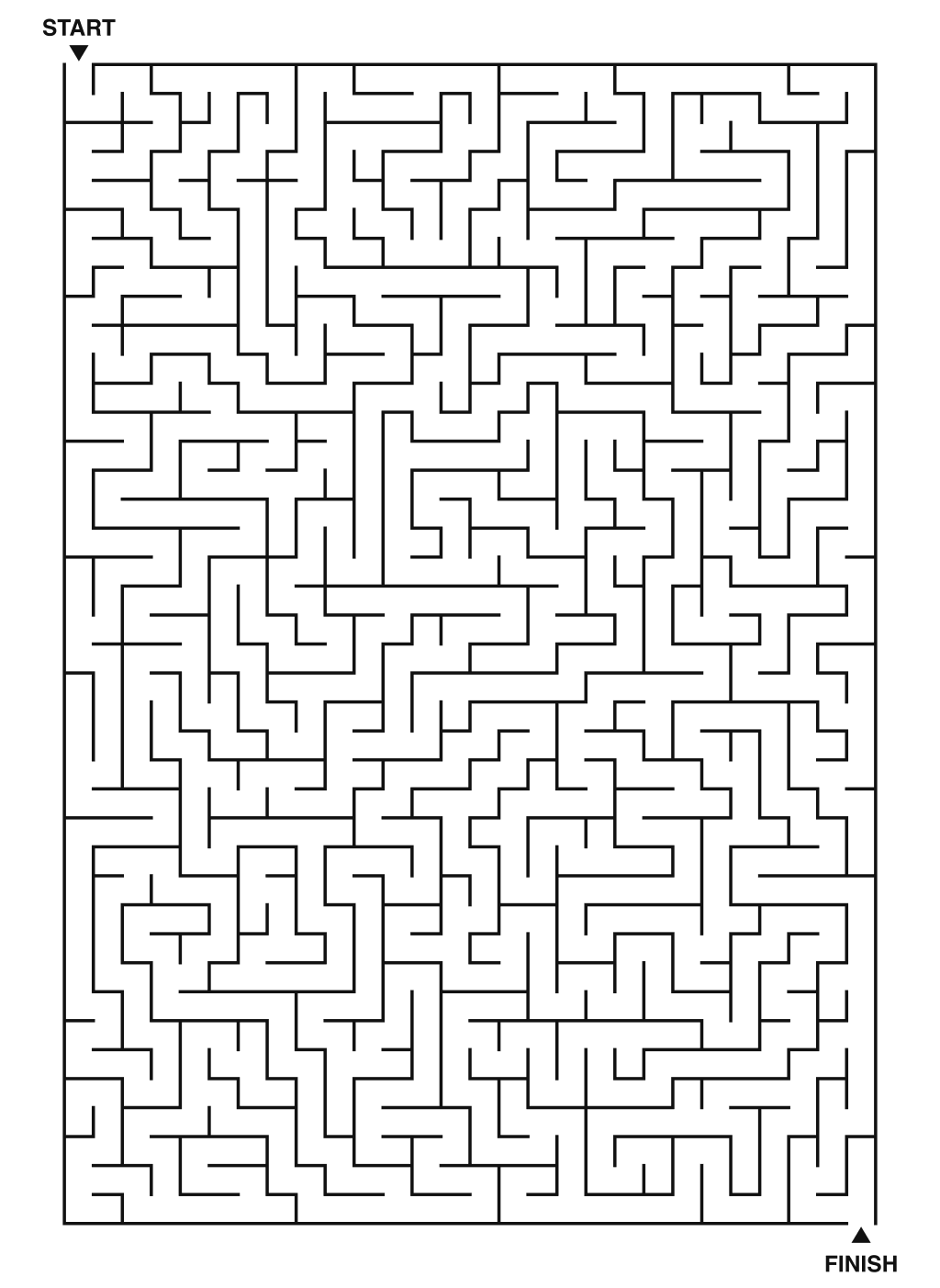 Expert maze puzzle printable, 28 by 40 grid